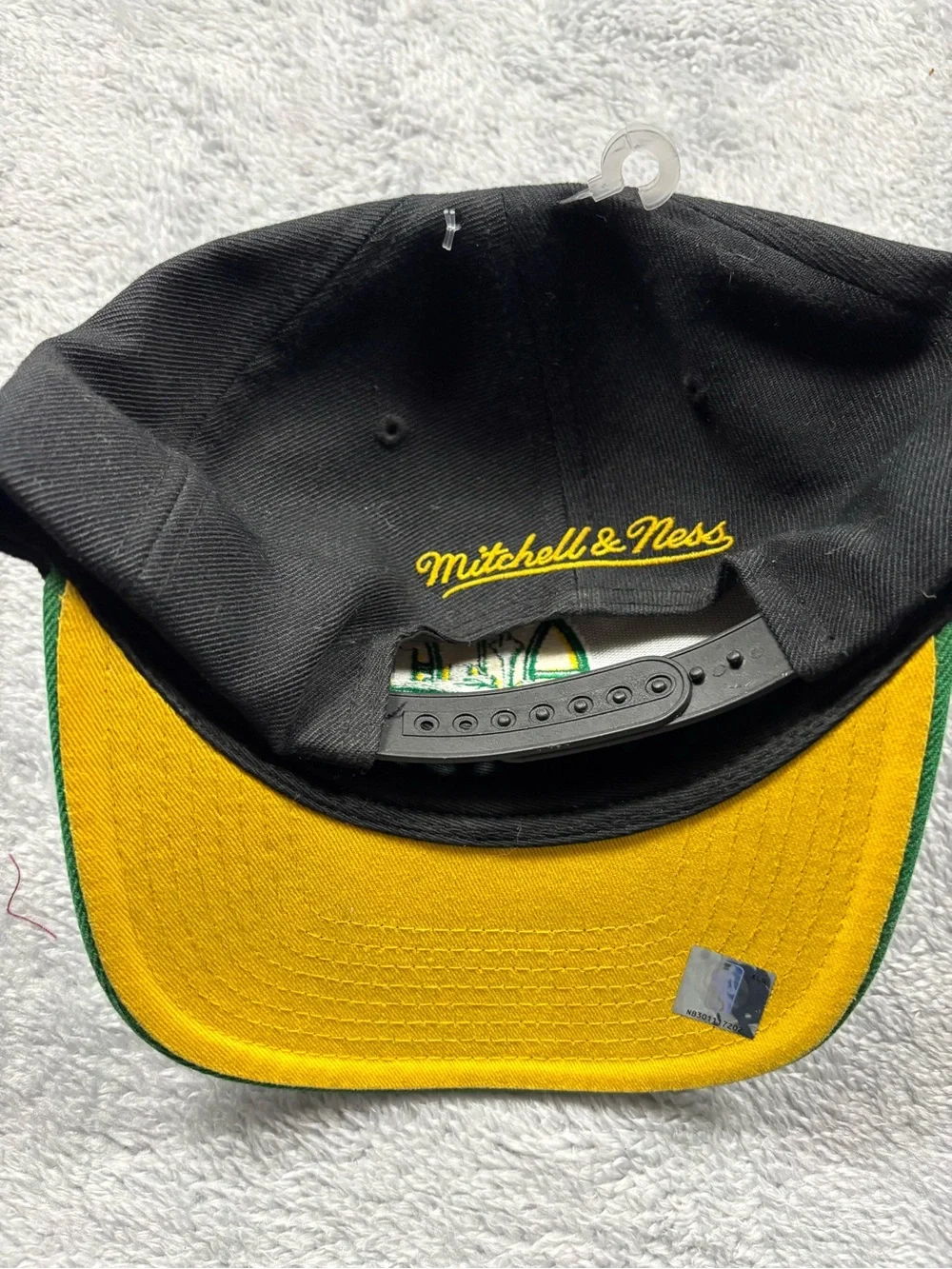 Mitchell & Ness Seattle SuperSonics Snapback Hat Black Green NBA Basketball Cap